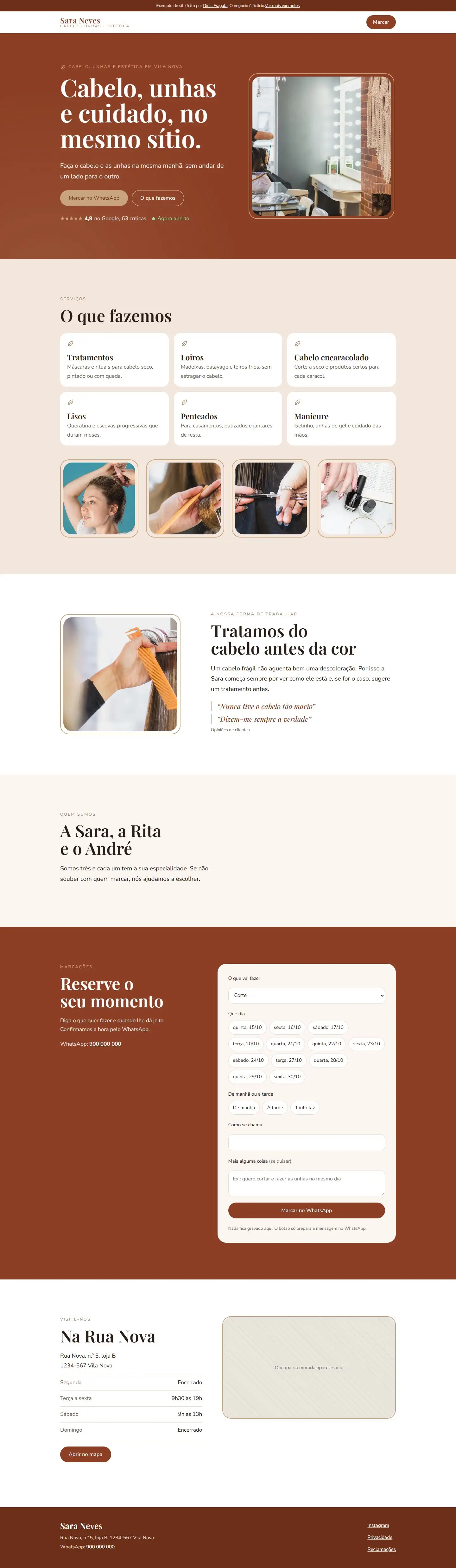 Sara Neves: Cabeleireira e estética